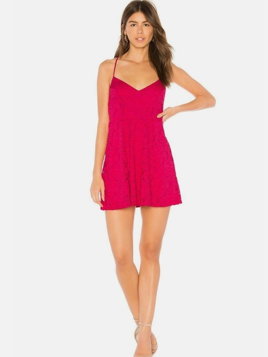 Show Me Your MuMu Dresses & Skirts - Show Me Your Mumu Pink Lace Mini Dress NWT Strappy Wedding Guest Vacation XS